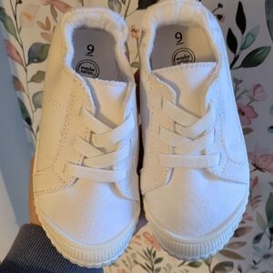 Wonder Nation Kids Cream Canvas Sneakers